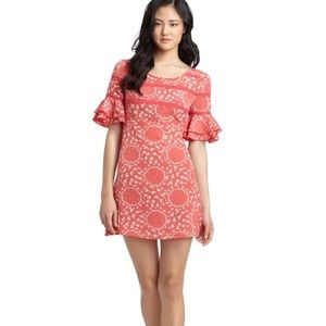 Free People Geo Garden Floral Ruffle Mini Dress